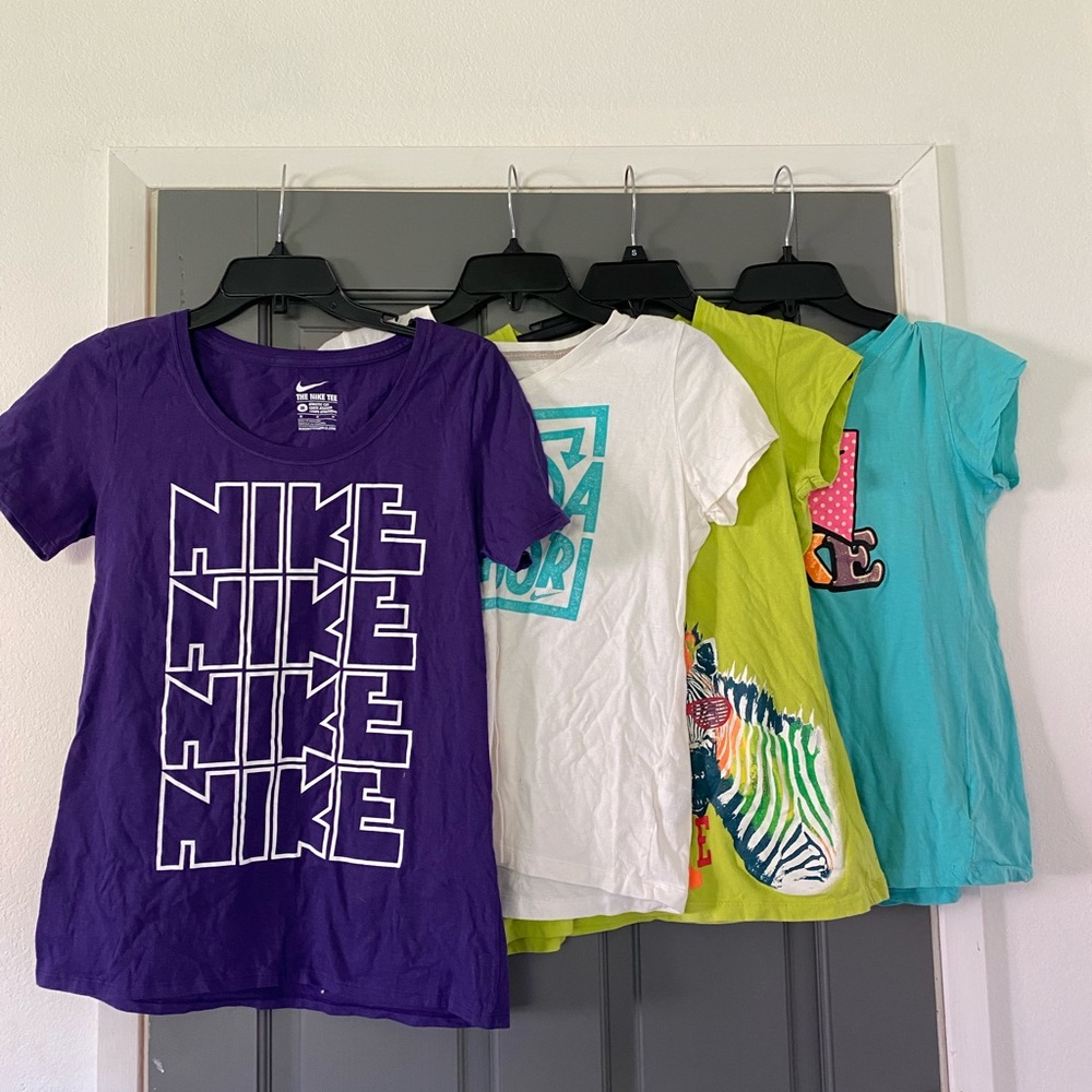 Four Nike Girls Workout Shirts